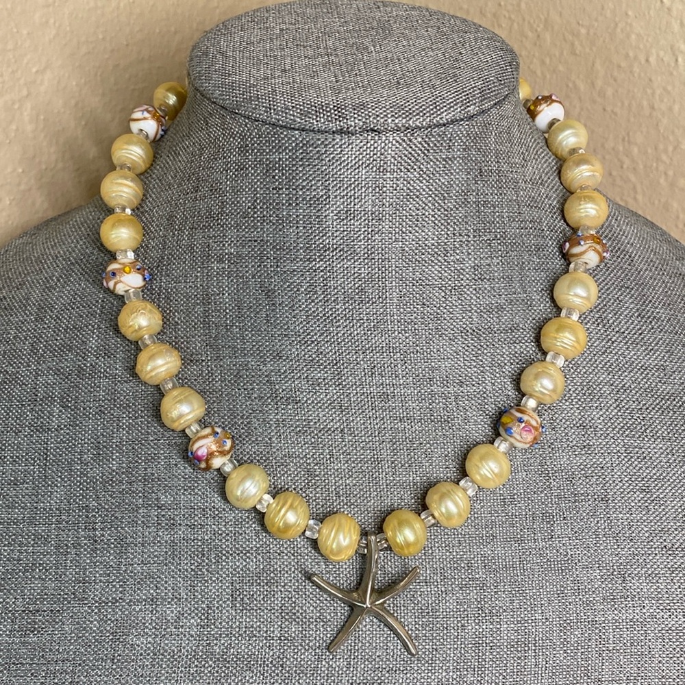 Vintage Venetian Wedding Cake, Pearl and Starfish Necklace